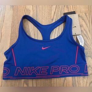 Nike Pro Dri-Fit Swoosh Blue and Pink Athletic Top